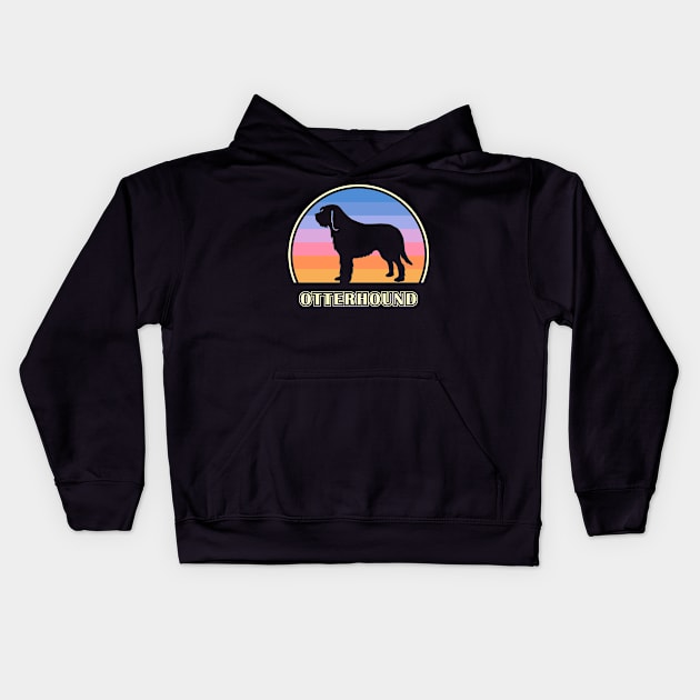 Otterhound Vintage Sunset Dog Kids Hoodie by millersye